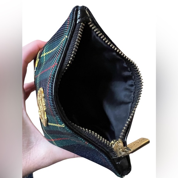 MAC Noble Knights Collection Plaid Coin Purse Makeup Cosmetics Bag Tartan Studs - Picture 4 of 6